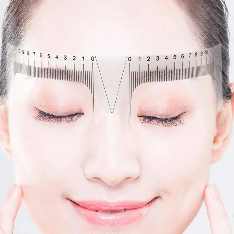 1Pc Reusable Eyebrow Ruler Microblading Semi Permanent Eye Brow Tattoo Position Ruler Guide Makeup Stencil Measure Tools