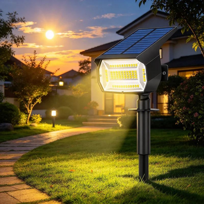LED Solar Garden Spotlight, IP65 Waterproof Outdoor Landscape Light with 3 Lighting Modes for Lawn Yard Pathway gallery 2