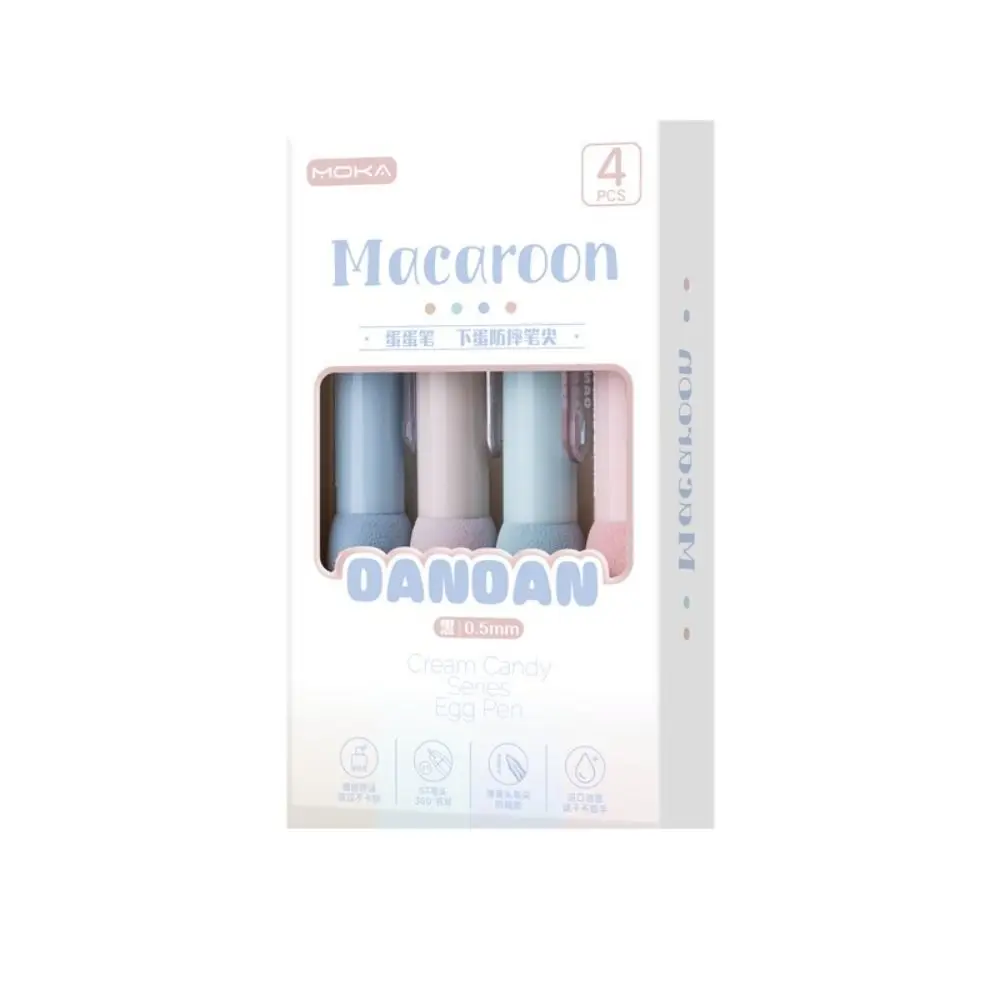 4PCS/Set High Quality Soft Grip Pocket Pen ST Tip Press Type Gel Pen 0.5mm Black Ink Quick Drying Writing Tool Gift