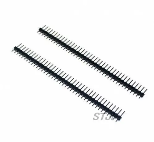 10pcs 40 Pin Single Row Female Male Pin Header Connector GOLD 40 Pin Single Row round hole Right Angle Connector Strip