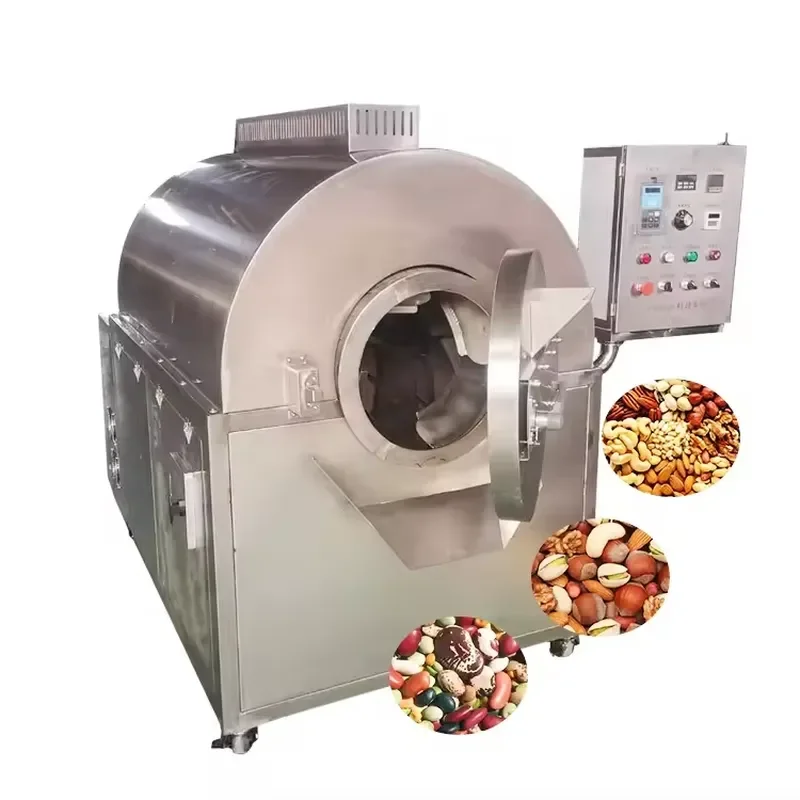 2026 High Quality Industrial Cocoa Roaster Electromagnetic Cashew Nut Roasting Nut Roaster Production Line