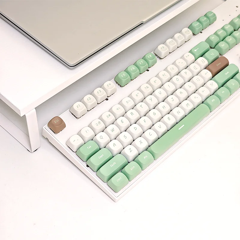 

Key cat pbt contrasting color jumping color keycap mint green brown MOA custom keycap QX3 customized five-sided hot sublimation