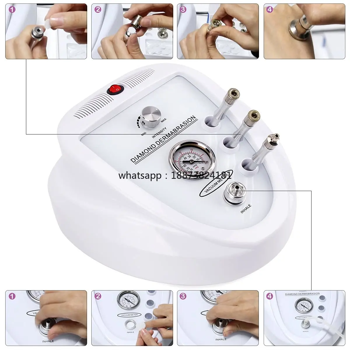 Professioneel thuisgebruik Diamond Dermabrasie gezichtsmachine Power Microdermabrasie Vacuüm mee-eter verwijderaar Acnebehandeling snelle s
