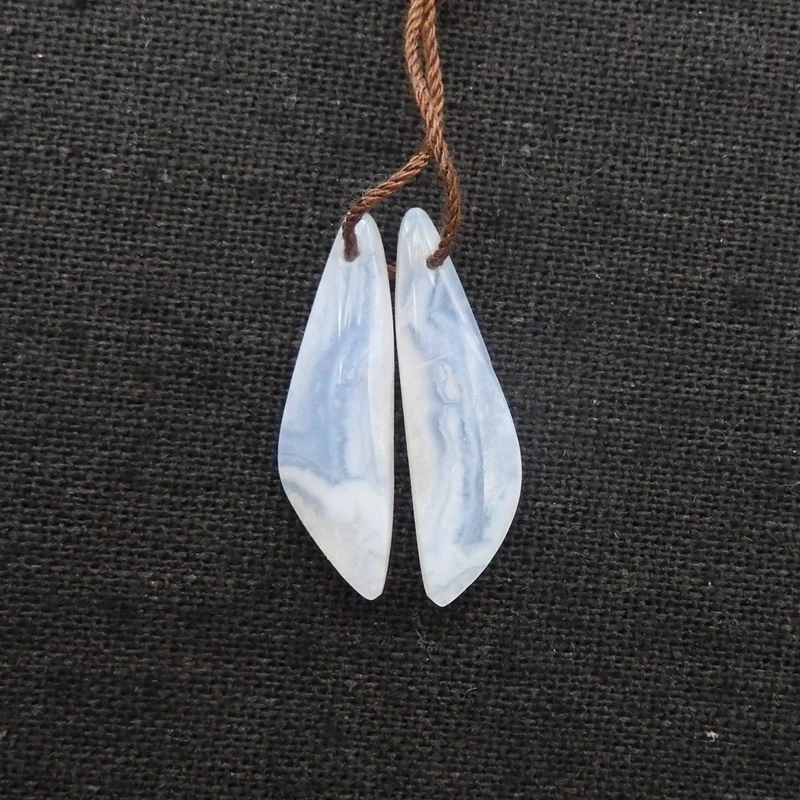 B & F الطبيعية الأزرق الدانتيل العقيق الكتلة أقراط الخرز 27x8x3 مللي متر 2.2 جرام اليدوية صنع المجوهرات الحجارة لوازم