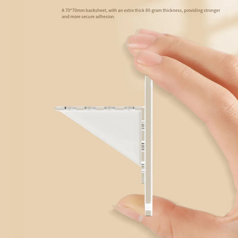 

1pack Wall Shelf Bracket Triangle Support Cabinet Layer Shelf Fixing Kit 30kg Capacity No-Screw Stick-On Bracket