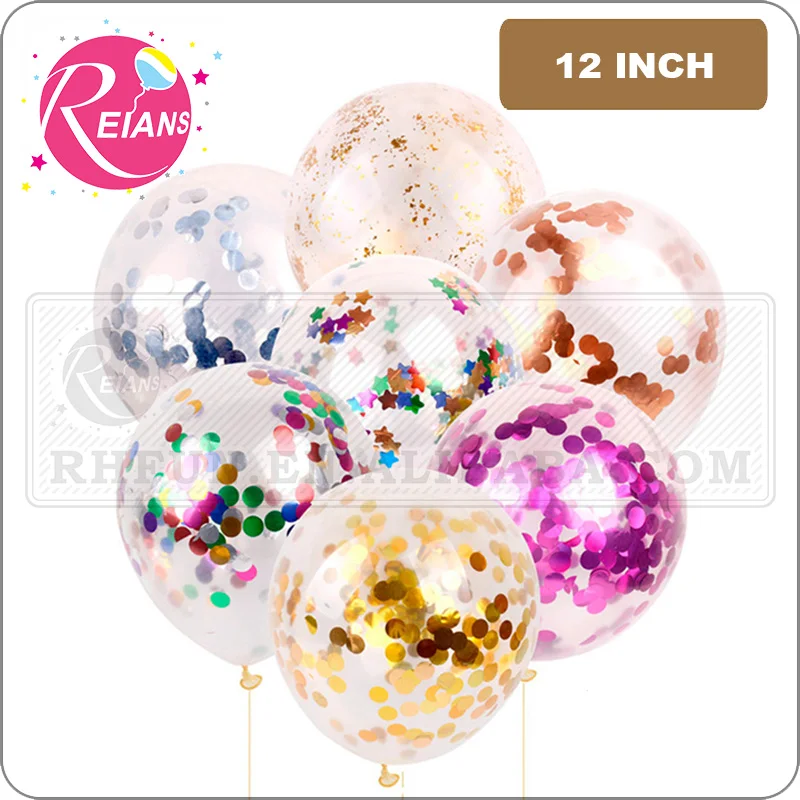 Auto Seal Latex Glitter Confetti Balloon 12 Inch Confetti Transparent Balloons for Party Decor Wedding Birthday Baby Shower ball