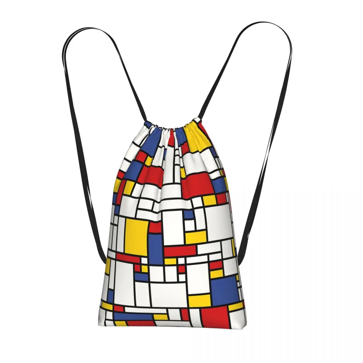 

Piet Mondrian Backpacks Fashion Drawstring Bags Sports Bag Book Bags for Travel School