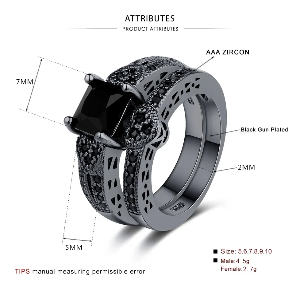 LXOEN Gothic Stainless Steel Engagement Ring for Men and Women Couple Rings Party Jewelry Accessories anillos mujer anel bague