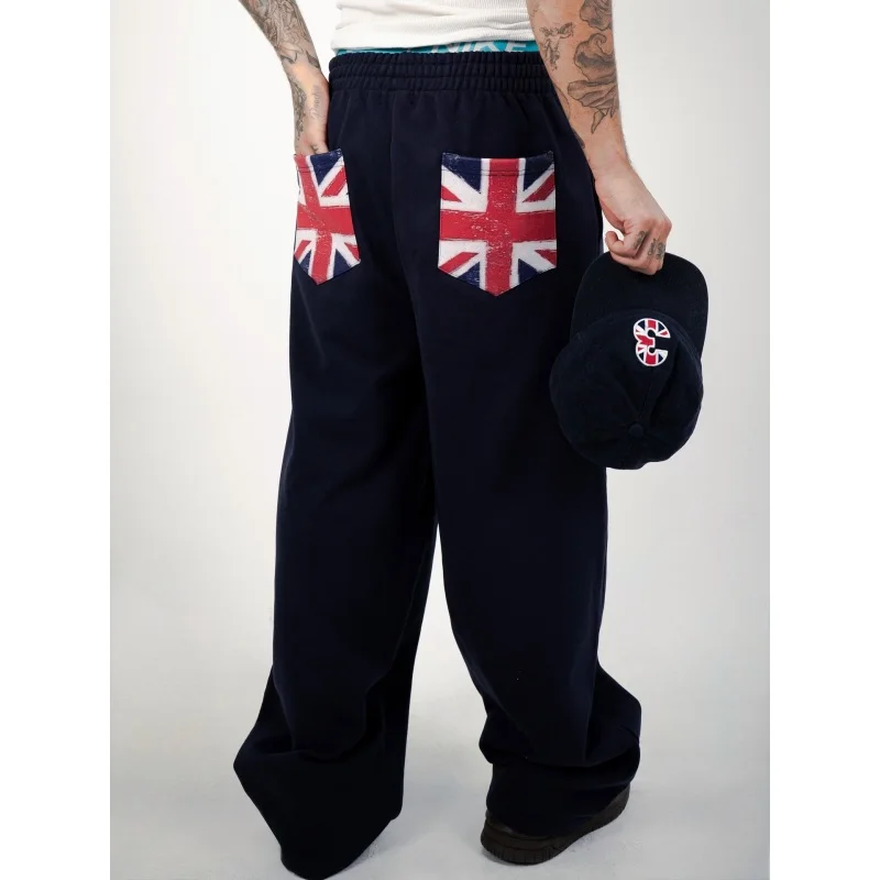 

Autumn and winter American retro straight tube loose fit men's jeans with printed design, casual and comfortable cotton denim