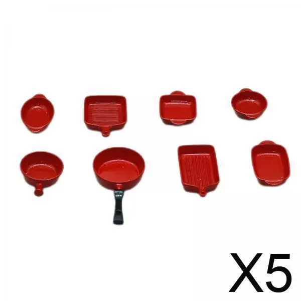 

5xMiniature Dollhouse Kitchen Accessories 1 6 Scale Dish Bowl Adults Childrens Red