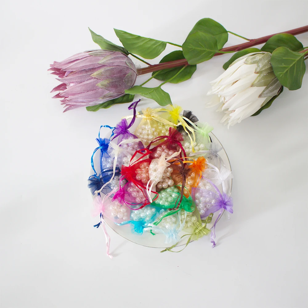 

100pcs 15×20cm jewelry necklace bracelet ring Bolsa pull cord gauze bags organza pouches festival activities packaging