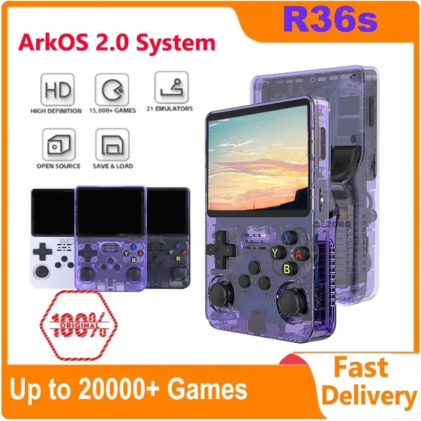 R36S Handheld Game Console 3.5Inch 64G 128G Classic Retro Games Consoles Linux System Consolas Portable Pocket Video Game Player