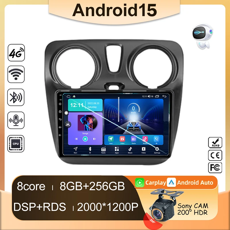 

Android 15 Car For Renault Dokker Lodgy Dacia 2012 - 2020 Radio Multimedia Player Android Auto Carplay Head Unit Navigation GPS