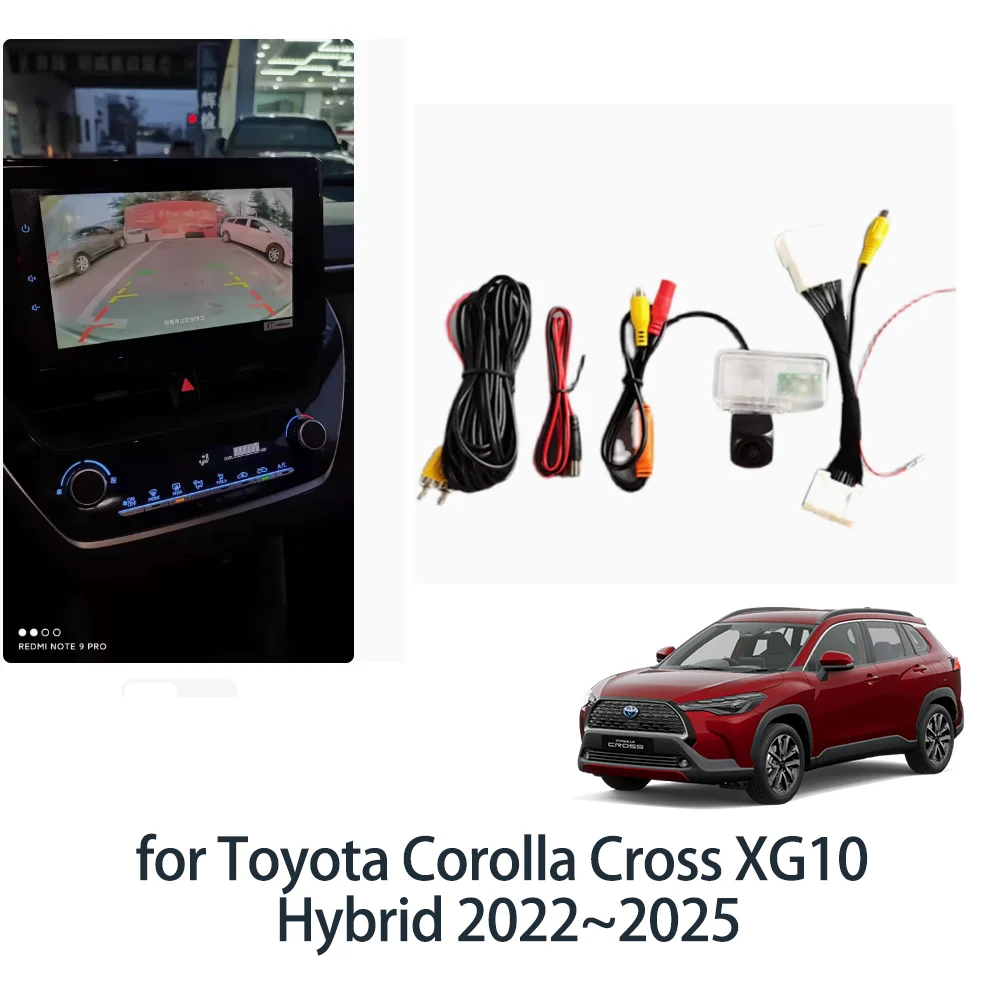 

Задняя камера заднего вида для Toyota Corolla Cross XG10 2022 ~ 2025, автоматическая упаковка, совместимая с оригинальной камерой, переходник RCA