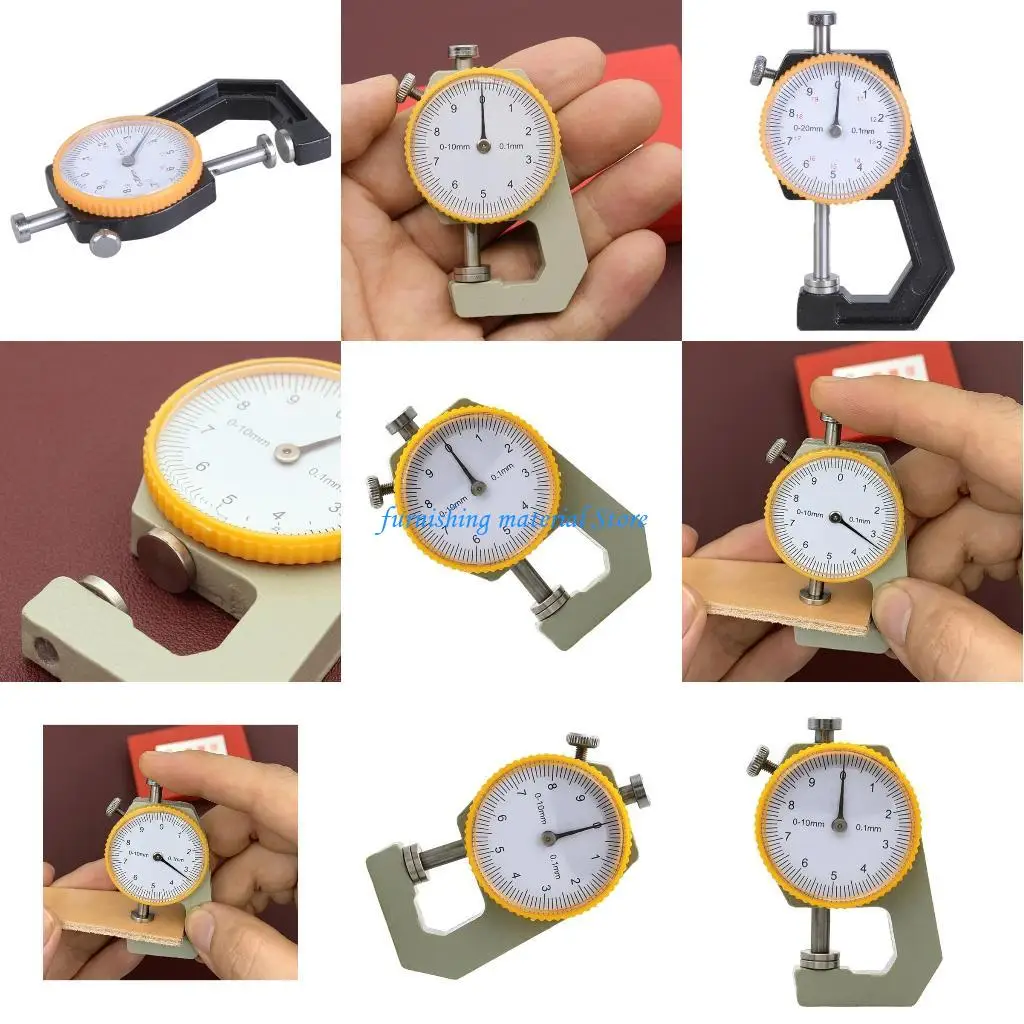

Y5GD Thickness Measurement Tool Dial Thickness Gauge Thickness Tester for Leather Cloth 0-10/0-20mm Thickness Gauge