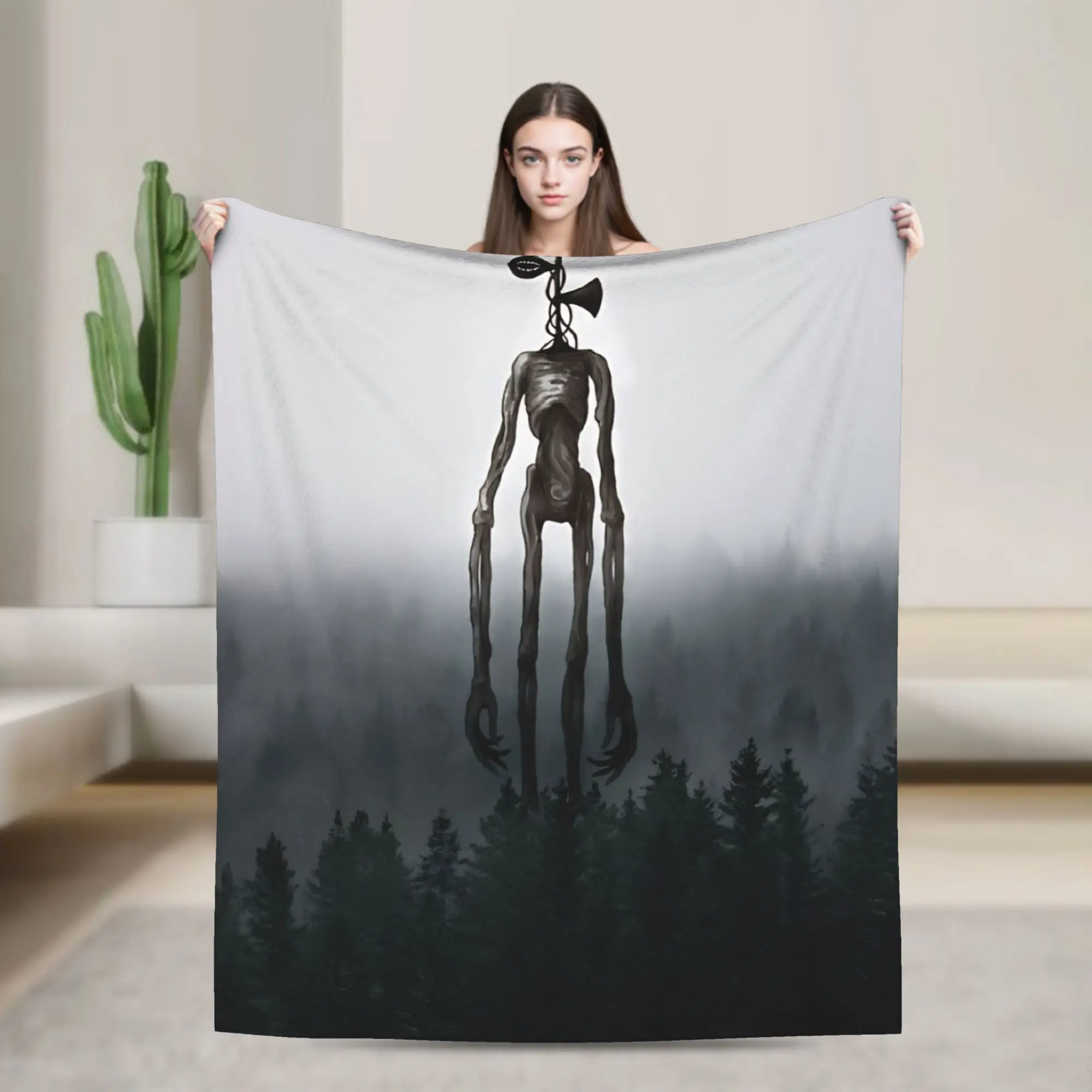 Siren Head Forest Flannel Throw Blanket  Blanket for Bed Car Soft Plush Thin Quilt