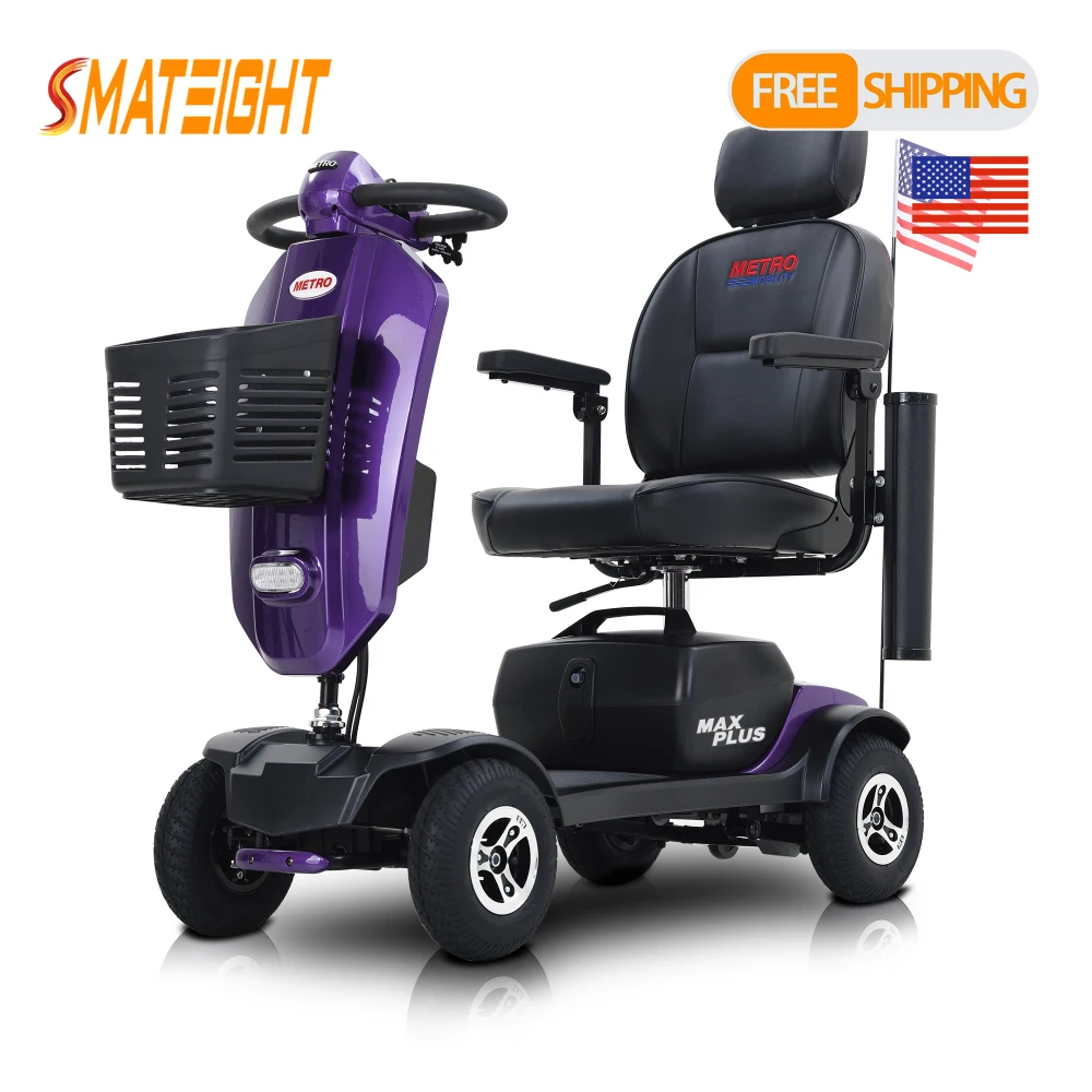 

4 Wheels Outdoor Compact Mobility Scooter with 2pcs*20AH Lead acid Battery 16 Miles Cuo Holders & USB charger Port