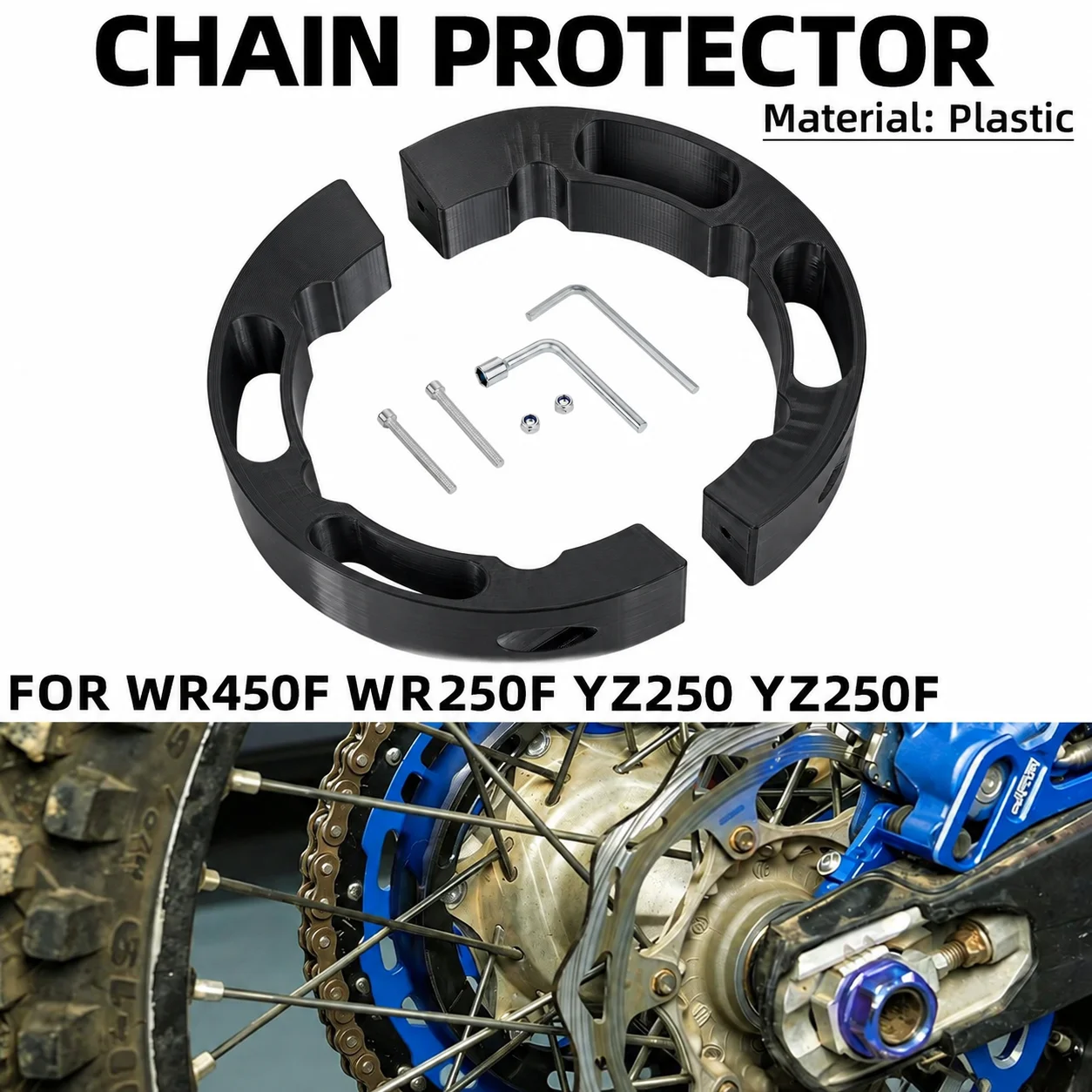 Kettenschutz für YAMAHA WR450F 250F 03-23 YZ450F YZ250 03-23 YZ250F 01-08 Motorradteile, abnehmbares Design