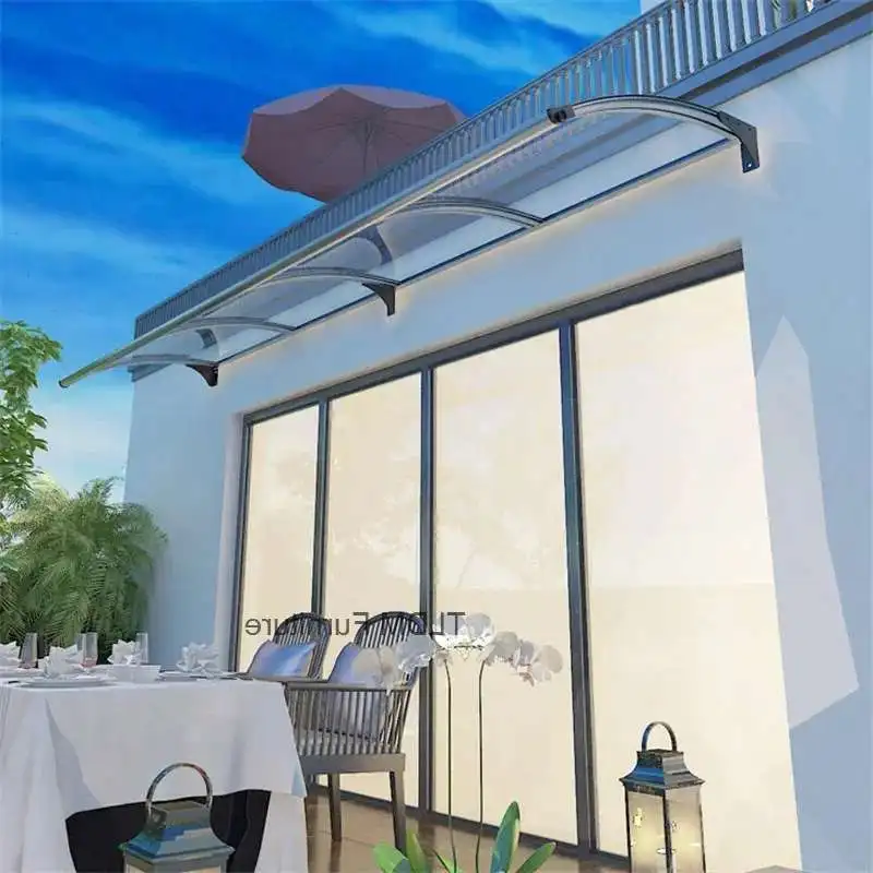 Home Outdoor Courtyard Rainproof Gazebos Aluminum Alloy Rain Awning with Sink Villa Balcony Eaves Front Door Canopy Sun Shelter