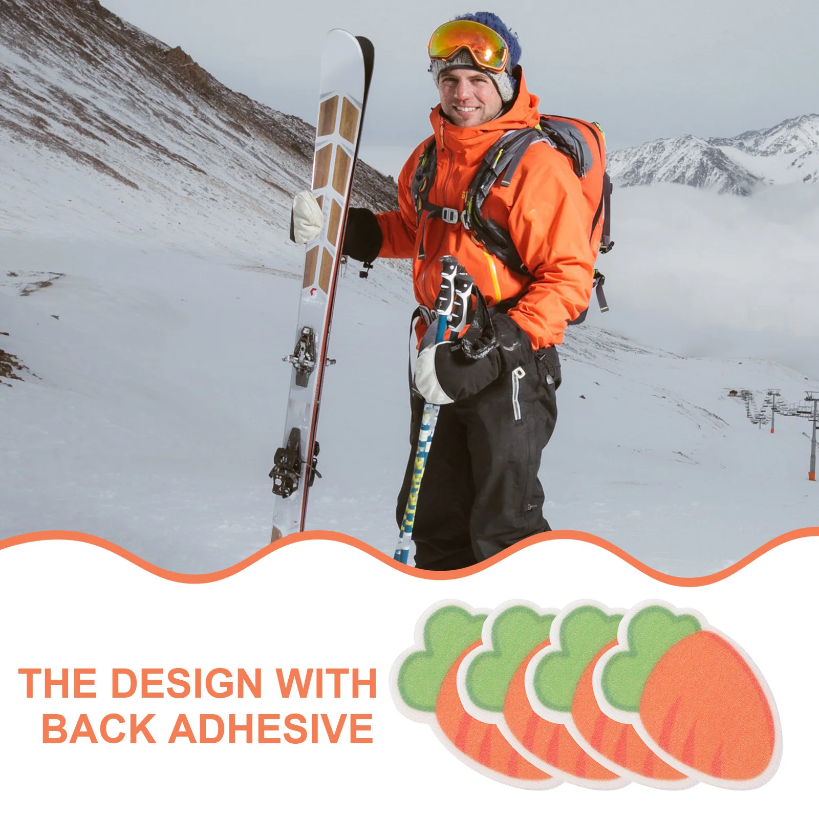 

4Pcs Windproof Face Sticker Anti-Freeze Breathable Cotton Material Skin-Friendly Facial Protection Decal for Skiing Snow Sports