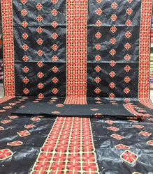 5+2 yards Bazin Riche embroidered New Jacquard Fabric Guinea Brocade african Cotton Nigerian Lace fabric Garment Cloth PYC22134