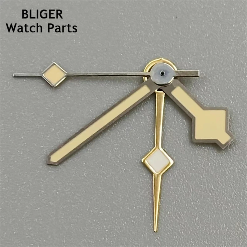 بليجر الملونة بتوقيت جرينتش الأيدي مؤشرات تناسب حركة NH34 ، الأخضر ساعة ذهبية مضيئة ، جديد ، 4 قطعة ، 2023