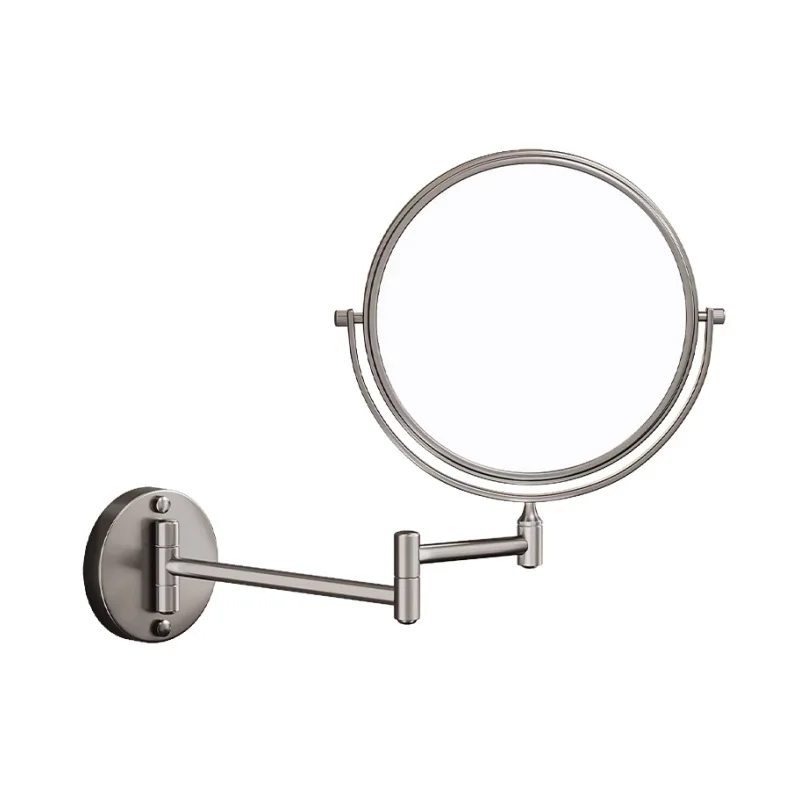 Bathroom retractable wall hanging makeup with lamp toilet non-punching beauty mirror folding hotel magnifying glass suction cup