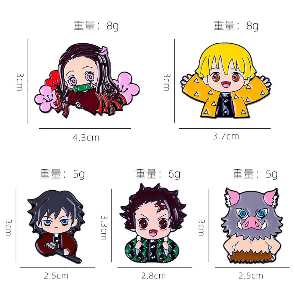 Cute Cartoon Demon Slayer Anime Cosplay Brooches Cute Character Pins Clothing Backpack Lapel Badges Jewelry Accessories Gifts view 6