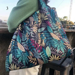 Bolsas de compras plegables para mujer, bolsas de compras reutilizables con dibujos de gatos, frutas y verduras florales, bolsas de envío a rayas de alta calidad