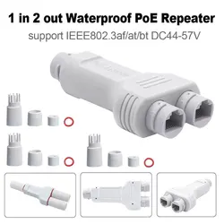 Extensor PoE para câmera IP, 2 portas, IEEE802.3af, Distância de transmissão 100m, Portas LAN