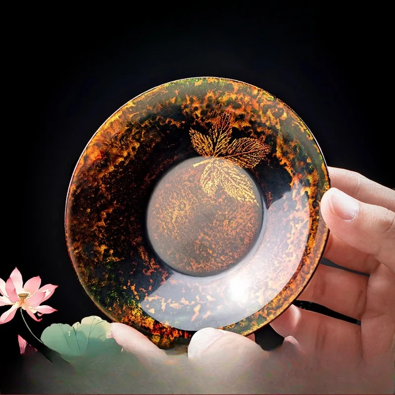 Large lacquer pure wood coaster, kung fu saucer, teacup