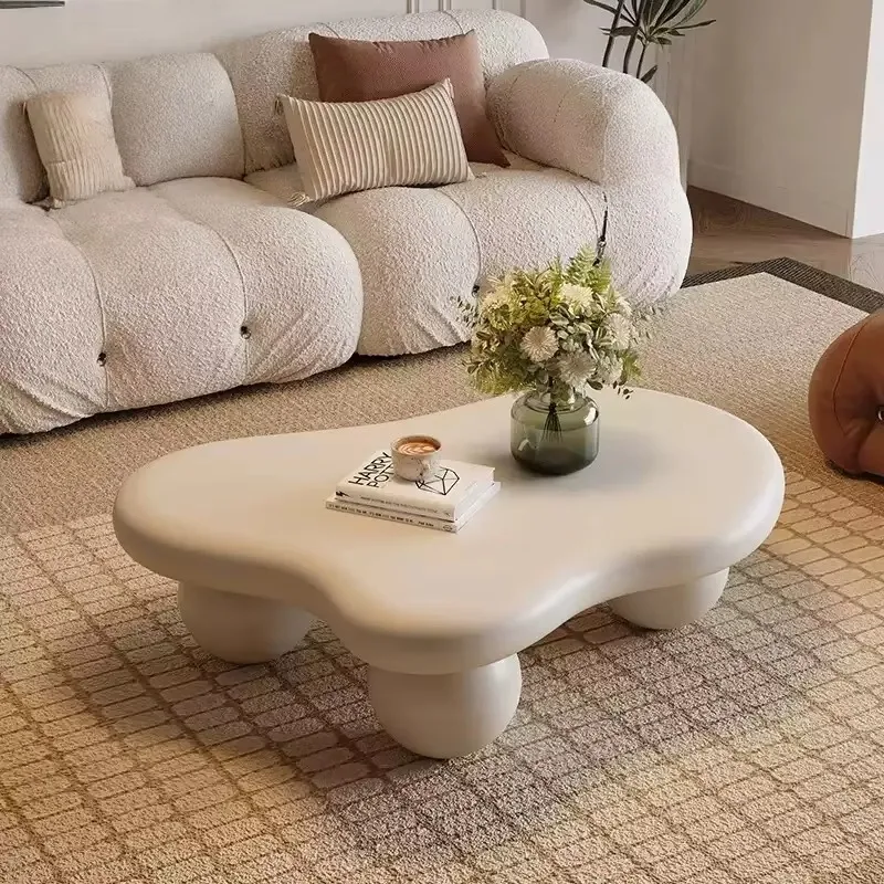 

High Quality Modern Home Furniture White Cloud Shape Coffee Table for Living Room Custom Tea Table
