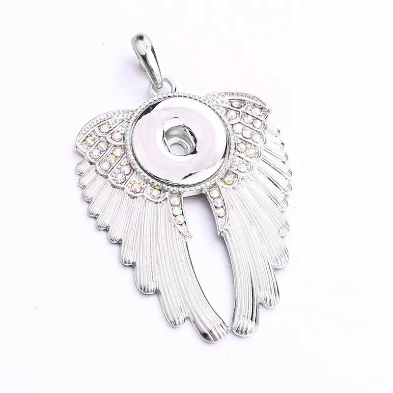 sublimation wings women necklaces pendants Valentine's Day button necklace pendant jewelry  consumable 20pcs/lot