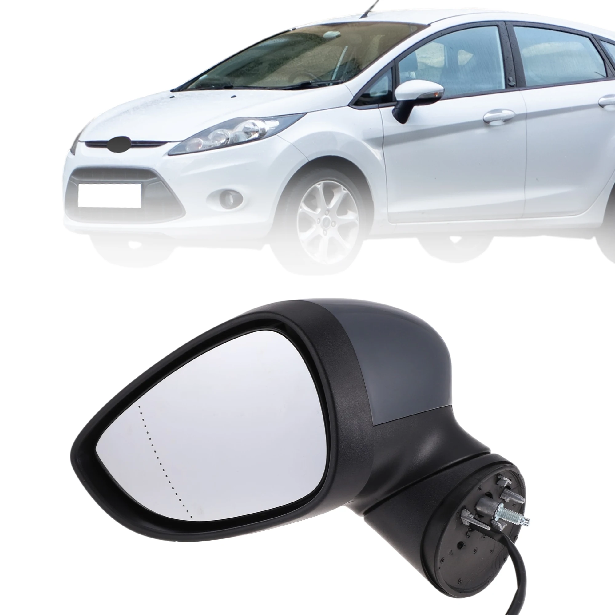 

UXCELL Left Side Electric Door Wing Mirror Side View Mirror Assembly for Ford Fiesta Mk7 2008-2012 Electric Adjust 5 Pin