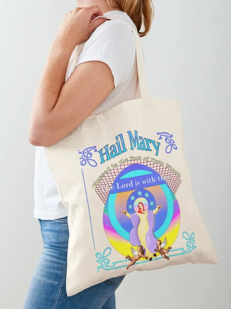 Hail Mary, Blessed is the Fruit of Your Womb Tote Bag shopping bag logo large size bags female bag