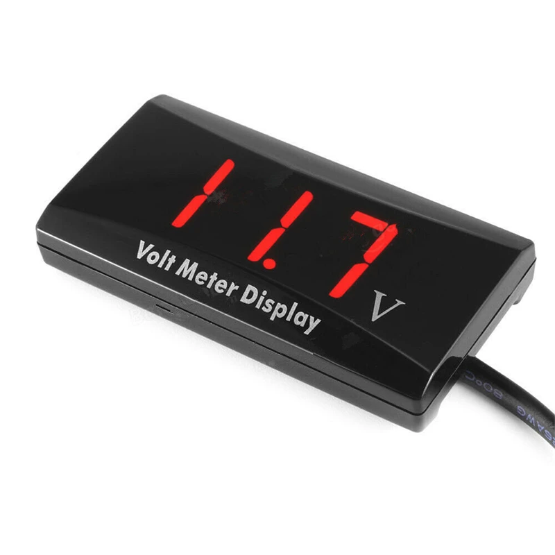 Mini LED Display Digital Voltmeter Panel Volt Voltage Meter Tester Reverse Connection Protection 12V For Car Motorcycle Universa