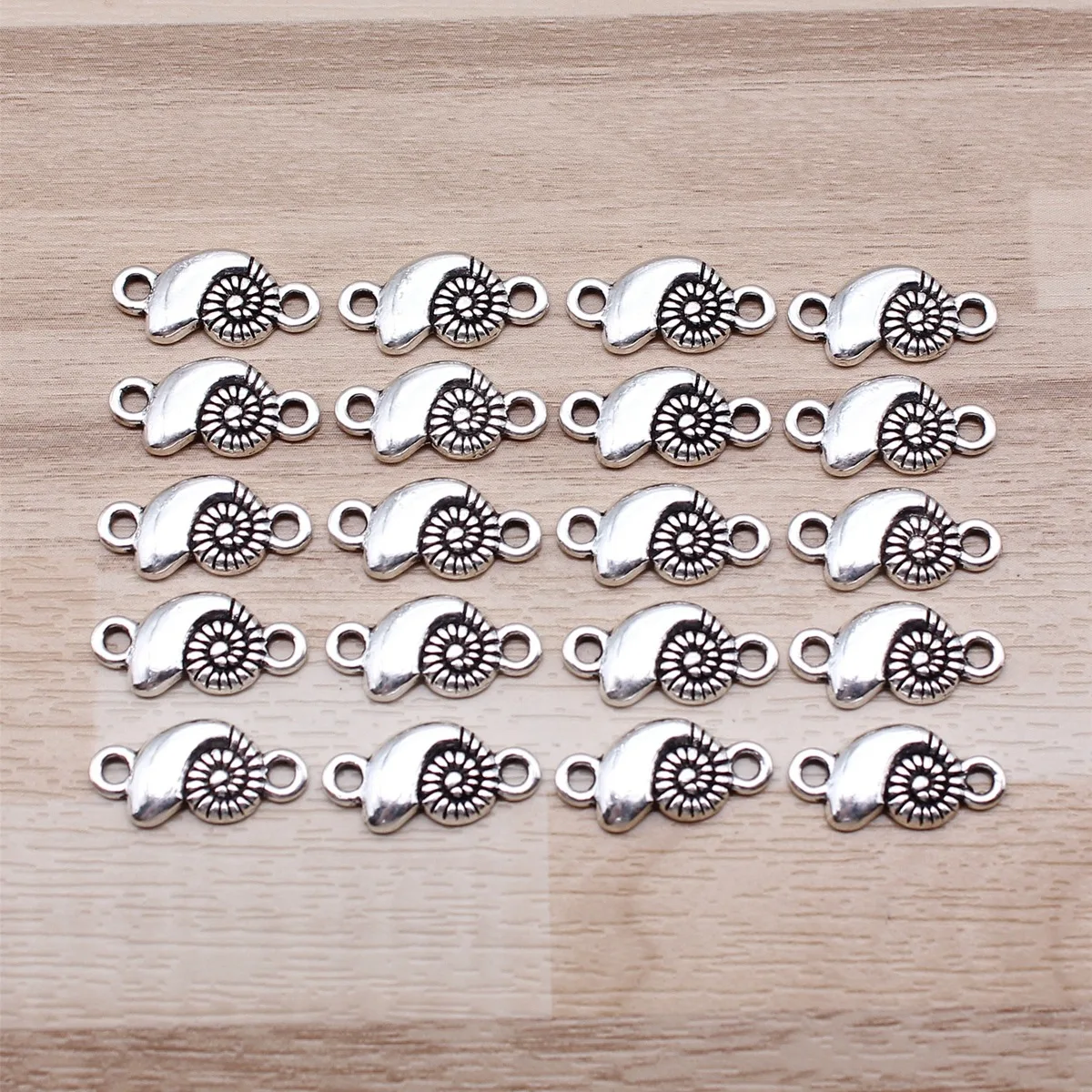 IFOCUS 20pcs/Lot Conch Connector Charms For DIY Jewelry Making Zinc Alloy 16x7mm/0.63x0.28inch