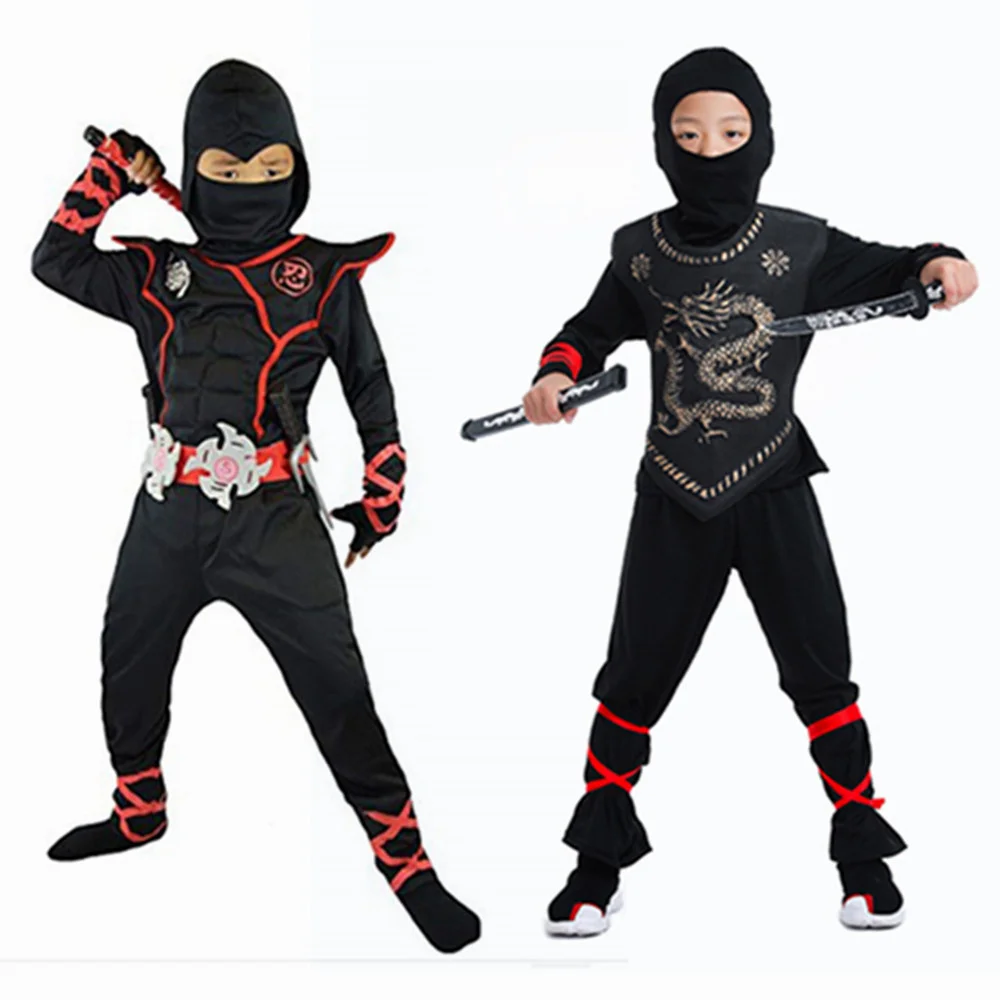 Purim dzieci kostium Ninja Cosplay chłopcy dziewczęta przebranie na przyjęcie sztylet nóż rzutki karnawał szermierz Warr garnitur