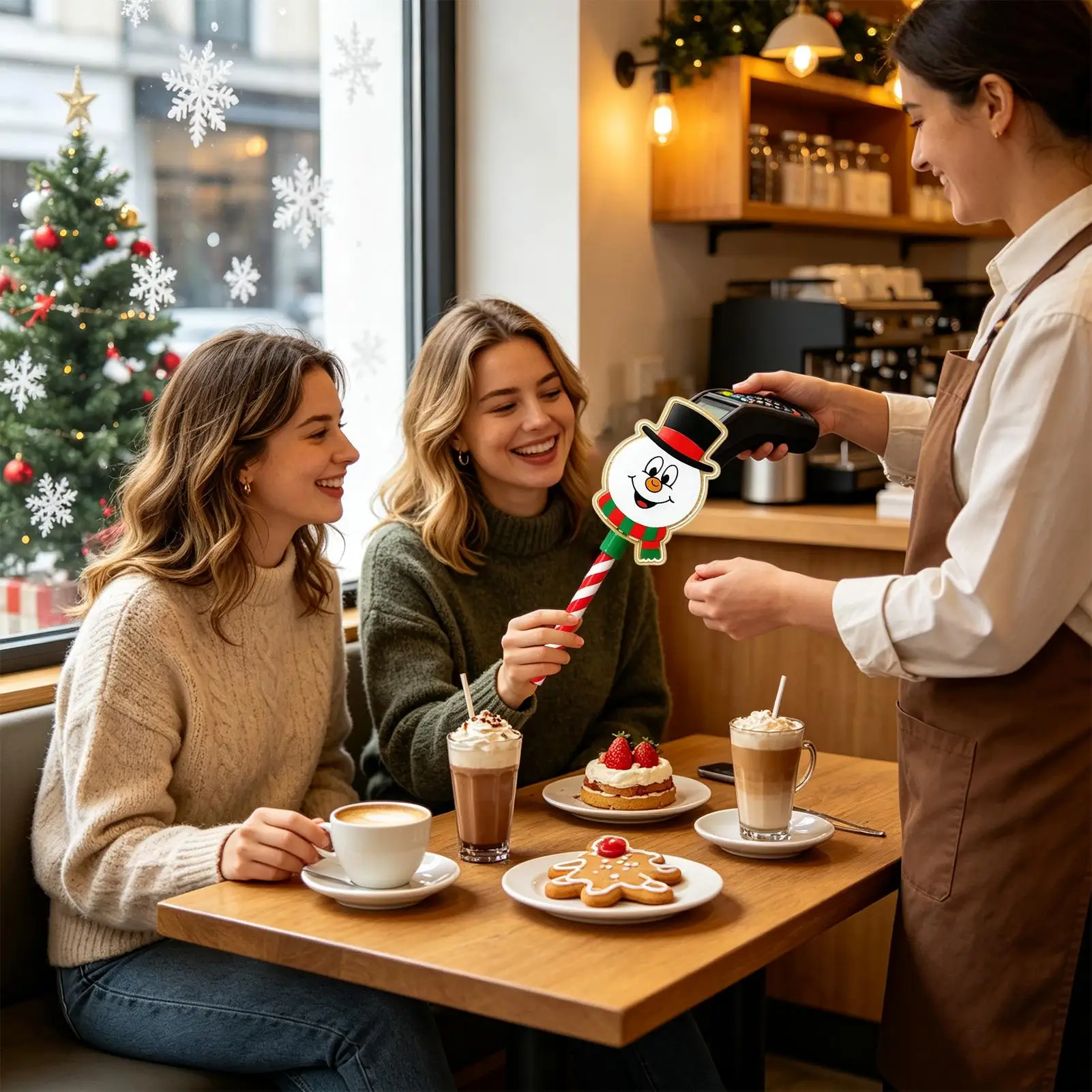 Weihnachts-Kreditkarten-Zahlungs-Zauberstab Schneemann-Leser-Requisite Feiertags-Kassierer-Werkzeug für Einzelhandelsgeschäfte, Cafés, Veranstaltungen und Einkäufe – Detail 8