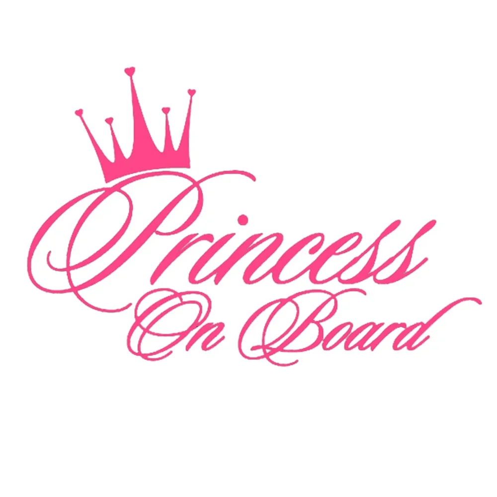 Princess On Board Car Sticker Baby Kids Girl Pink Funny Sticker on Car Decal Vinyl Car Sticker 3D Car Styling Stickers and Decal - view 3