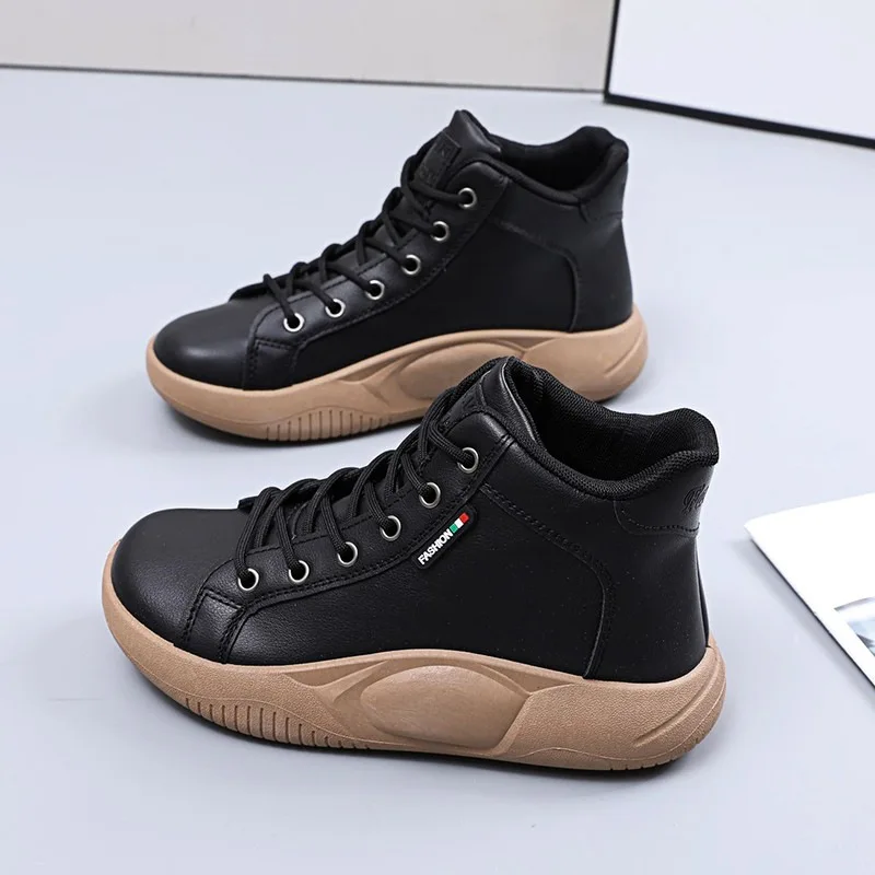 CINESSD Version of High-top Shoes for Female Students Trend of Casual Running Shoe Comfortable Lace-up Sneakers Female Shoes