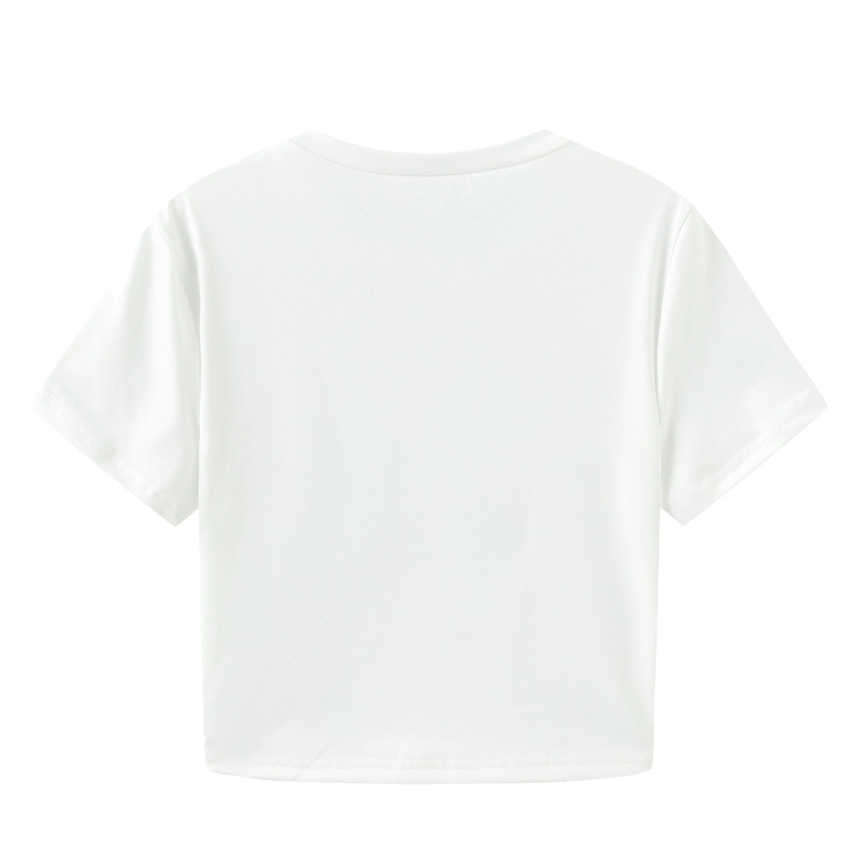 Women's Summer Slogan Printed Short Sleeve Casual Right Shoulder Slim Versatile Round Neck T-Shirt