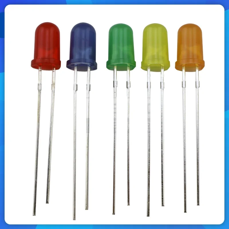 5mm round head colored colloid highlighting diode, F5 LED lamp beads, Mixed pack of 5 colors 100Pcs/Lot