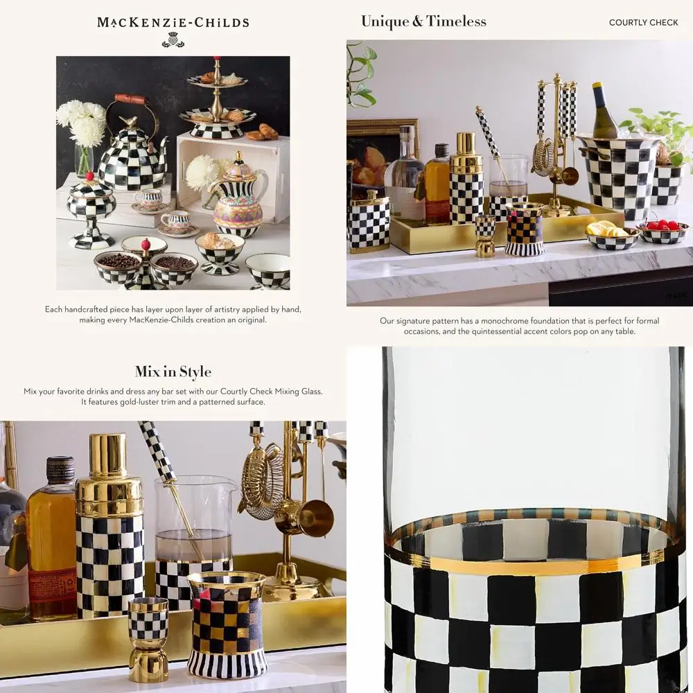 

Стильный черно-белый клетчатый стакан для смешивания высотой 2,5 чашки с носиком для коктейлей