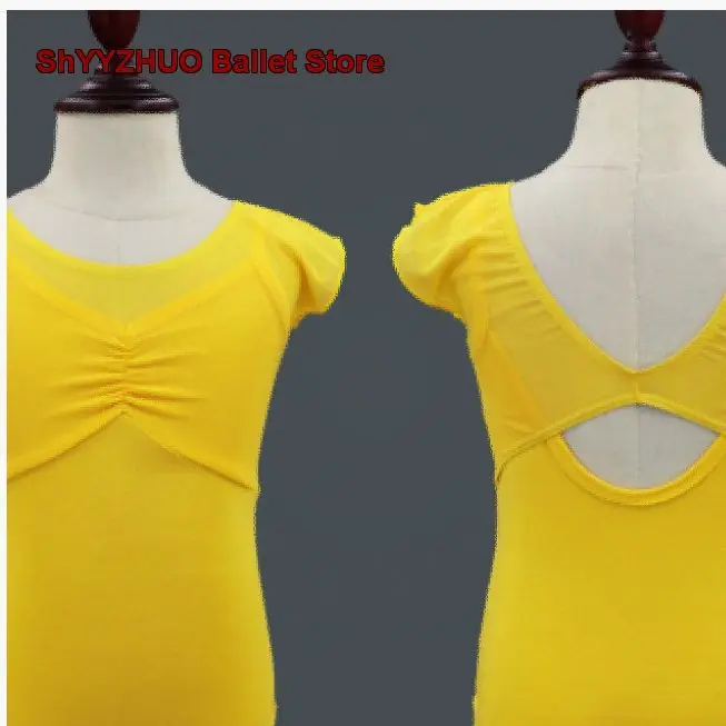 Children's Summer Open Crotch Dance Costume Short Sleeves Ethnic Gymnastics Leotard Body Suit Kids Girls
