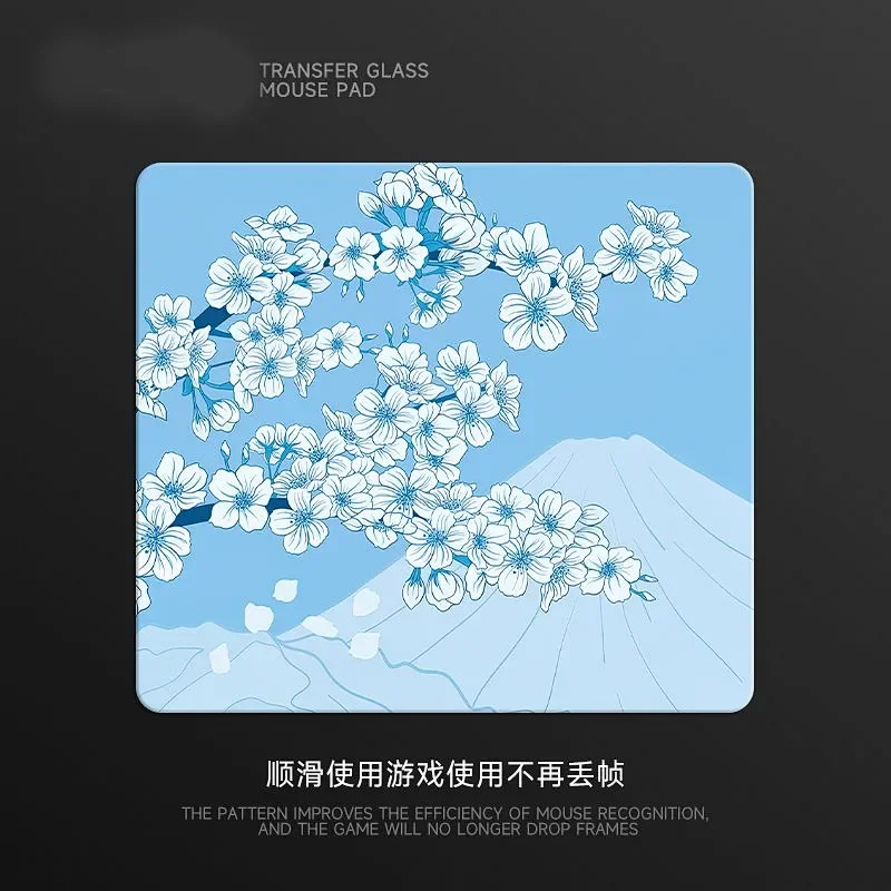 Tappetino per mouse da gioco in vetro Plum Blossom XS Tappetino da scrivania con superficie liscia smerigliata Aggiornamento temperato FPS Tappetino per accessori da gioco personalizzati per ufficio
