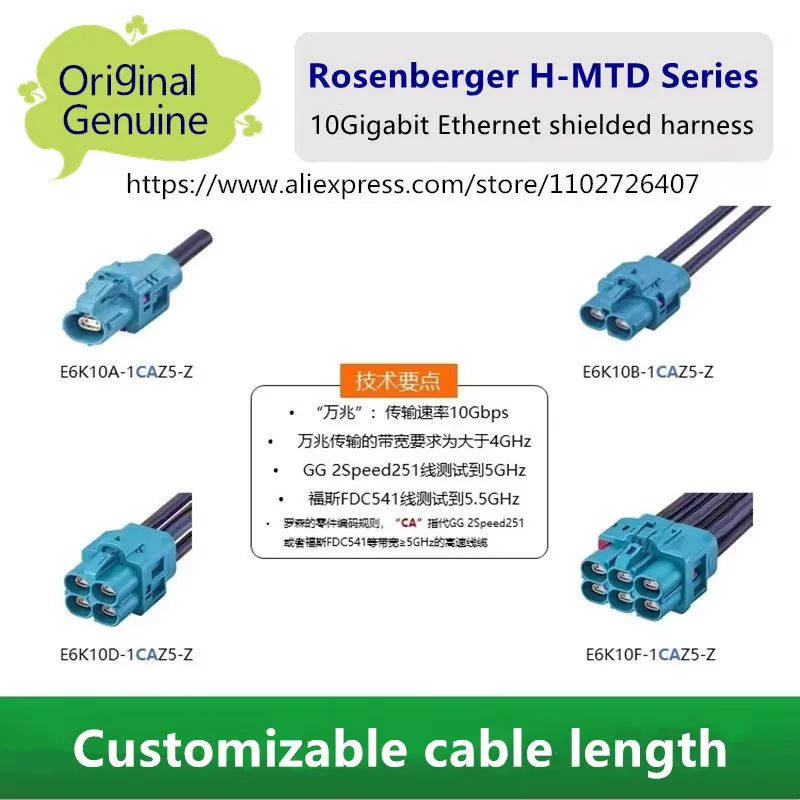 Rosenberge H-MTD E6K10A-1CAZ5-Z: Der perfekte Automotive Ethernet-Kabelbaum für moderne Fahrzeugarchitekturen