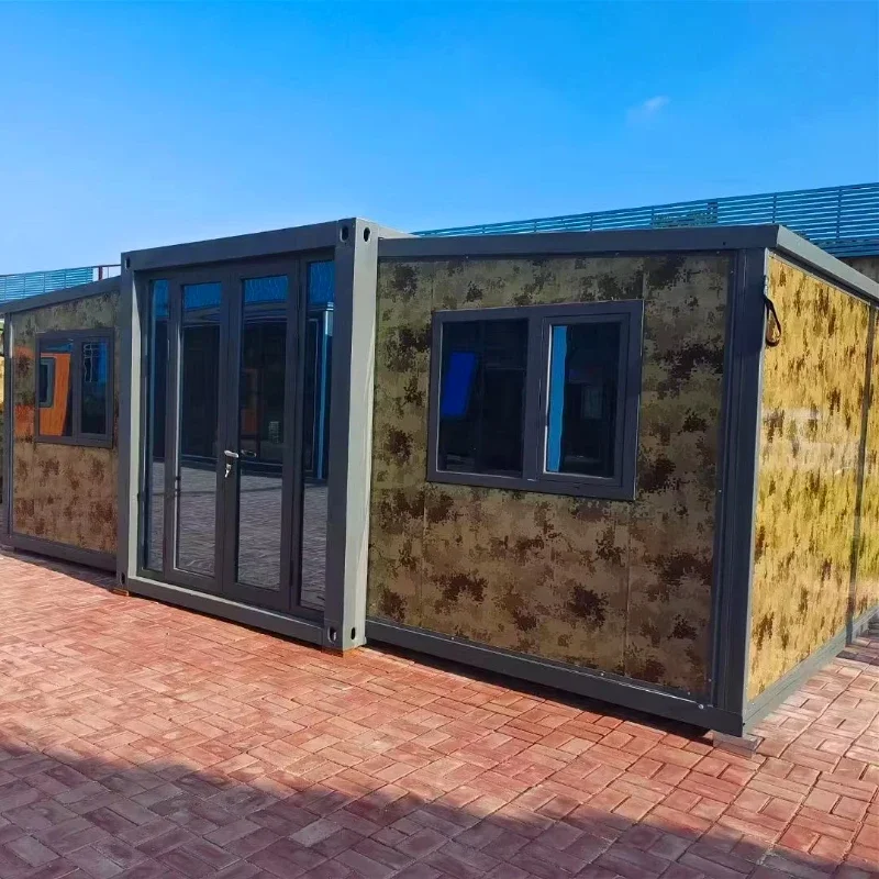 บ้านคอนเทนเนอร์ในทะเลทราย ขนาด 20 ฟุต พร้อมโครงสร้างกันแดด ระบบทำความเย็นด้วยพลังงานแสงอาทิตย์ ป้องกันพายุทราย บ้านคอนเทนเนอร์สำหรับภูมิอากาศเขตร้อน ขายดี