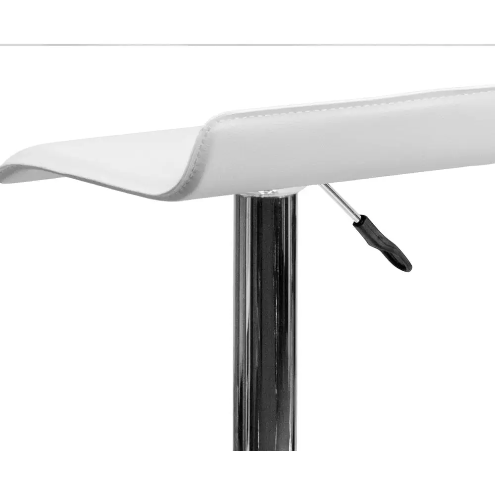 モダンなブラウンの調節可能なバースツール、波状のシートとクロームの台座付き