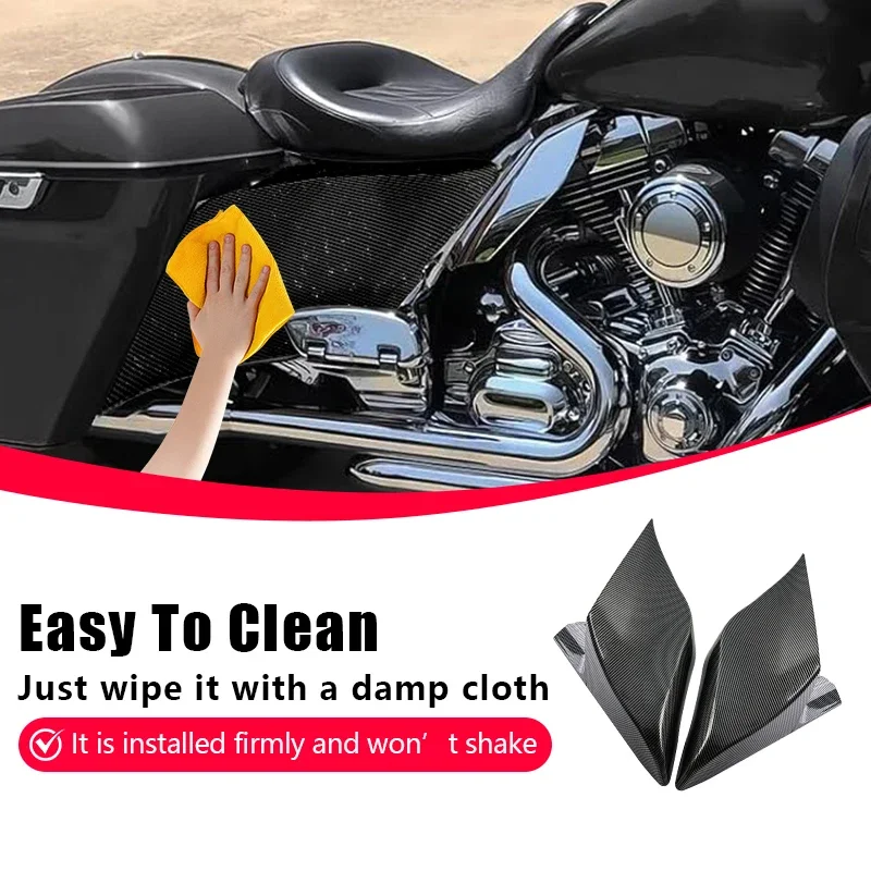 1 Pair Motorcycle Stretched Extended Side Cover Panel For Harley Road Touring King Street Electra Glide Ultra Classic 2009-2013